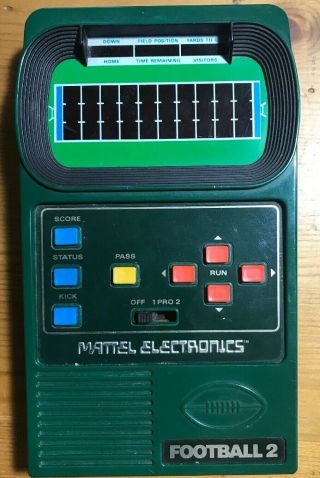 Vintage Mattel Electronics Football 2 Handheld Game 1978 Hong Kong