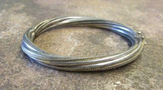 Vintage Sterling Silver Hinged Bangle Bracelet 7 - 1/4 " 25.  5 Grams 1 - A1012