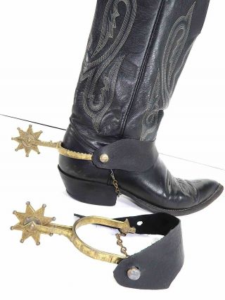 Vintage Kids Cast Metal Spurs with Chains Cowboy Cowgirl Suit Dress - Up Costume 2