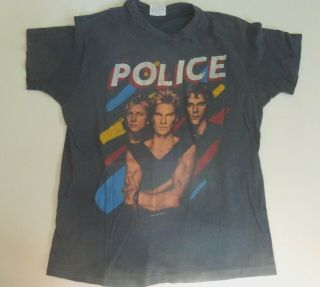 1983 The Police Synchronicity Tour Vintage T - Shirt Size Men 