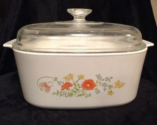 Vintage Corning Ware Wildflower 5 Qt Casserole Dish Dutch Oven A - 5 - B With Lid