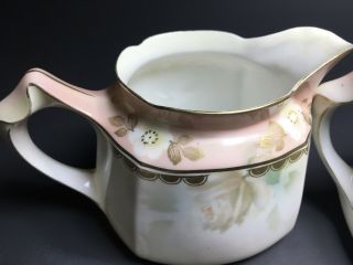 ANTIQUE SIGNED RS PRUSSIA CREAMER & SUGAR Vintage Shabby Chic 3