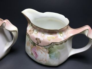 ANTIQUE SIGNED RS PRUSSIA CREAMER & SUGAR Vintage Shabby Chic 7