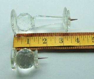 2 Vintage Retired Swarovski Crystal Candle Holder Pin Style 2 & 4 Inch Tall 7