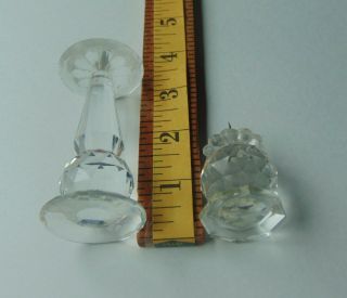 2 Vintage Retired Swarovski Crystal Candle Holder Pin Style 2 & 4 Inch Tall 8
