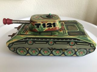 Rare Vintage Czechoslovakia Wind - Up Army Tank 121 Tin Toy 1970’s