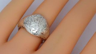 Vintage Siam Sterling Silver Ring Size N - 4.  4 Grams