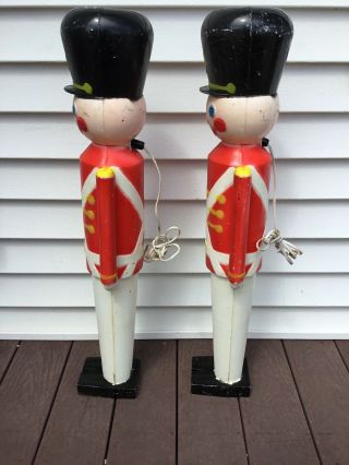 Vintage Pair (2) Union Products Toy Soldiers Nutcracker Blow Mold 32 