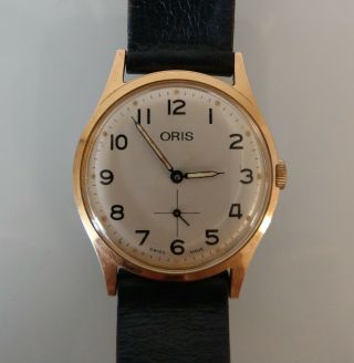 Mens Oris Vintage Wrist Watch - Gold Plated Automatic Swiss - Temperamental