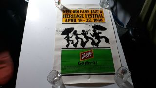 Vintage 1980 Orleans Jazz & Heritage Festival Poster Approx.  20 X 31 " Read