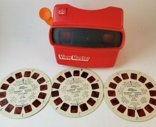 Vintage Mr Magoo Viewmaster Set Of 3 With Camera Red Film Reel Reels View Master