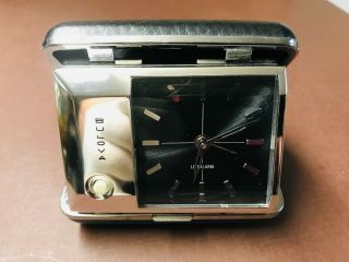 Vintage Bulova Travel Lite Alarm Windup Clock Japan
