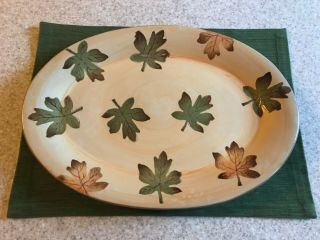 Pottery Barn Vintage Harvest Fall Maple Leaf Large Serving Platter Fall Theme