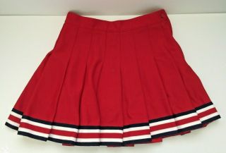 Vintage C&d Cheerleader & Danz Team Junior 9/14 Red,  White,  Blue Cheer Skirt