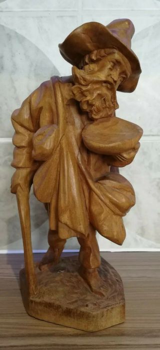 Vintage Religious Hand Carved Wooden Statue Of An Apostle Figure.  Folk Art
