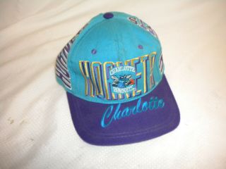 Vintage 90s Sports Specialties Charlotte Hornets Big Logo Snapback Hat