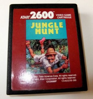 Vintage Rare Video Game Cartridge Atari 2600 Jungle Hunt 1983 Cx2688p 1983