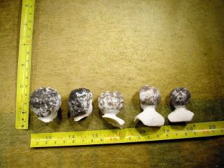 5 x excavated faded painted vintage victorian Doll head Hertwig age 1860 12402 3