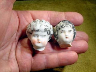 5 x excavated faded painted vintage victorian Doll head Hertwig age 1860 12402 4