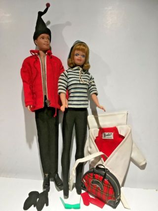Vintage Barbie Midge W Allan Dressed Dolls Winter Holiday Ski Champion Xcellnt