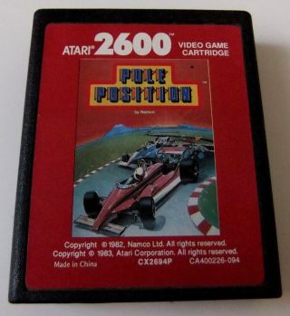 Vintage Rare Video Game Cartridge Atari 2600 Pole Position 1983 Cx2694p 1983