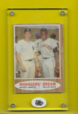 1962 Topps Managers Dream Mickey Mantle Willie Mays 18 