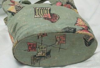 Vintage Laundry Clothes Pin Bag with 50 Clothes Pins 1950 ' s 4