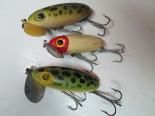 Unknown Jitterbug Lure Group.  2 5/8 " & 2.  25 ".  Deeper Eye Topwater Frog.  One Ww2