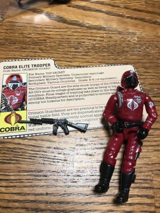 Vintage G.  I.  Joe Action Figure Cobra Elite Trooper Crimson Guard