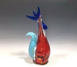 Vintage Murano Art Glass Rooster Figurine - 9 1/2 