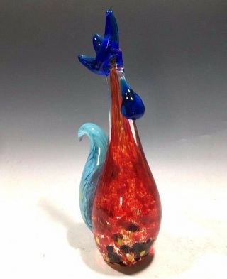 Vintage Murano Art Glass Rooster Figurine - 9 1/2 