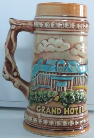 Vintage Mackinac Island Bridge Grand Hotel Made In Japan Large Beer Stein Mug