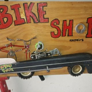 (vtg) Bmx Bike Shop Store Sign Advertising Rare Hand Made From Old Bike Parts
