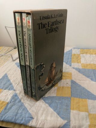 Vintage The Earthsea Trilogy By Ursula K.  Leguin Box Set Paperback 1975 4th