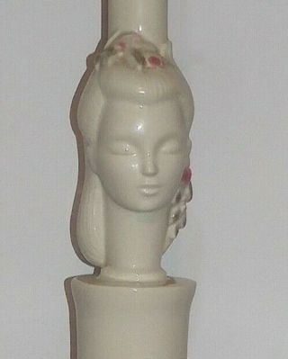 Vintage White Porcelain Figural Table Lamp With Girl 