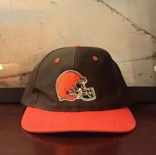 Vtg Cleveland Browns Snapback Hat Cap Rare 90s Helmet Logo Nfl