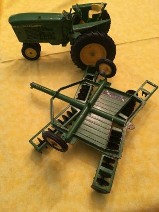 Vintage Toy John Deere Tractor And Disker
