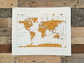 Vintage 1979 Rnib Braille Visual Relief Map Of The World School Blind Poster