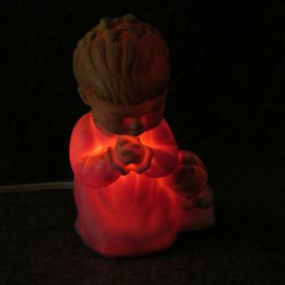 Vintage 1960s Rubber Praying Girl W/ Doll Night Light Lamp 5 " Tall