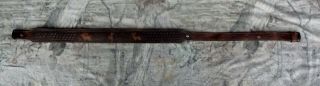 Vintage Tooled Leather Padded Rifle Sling Moose/sheep/whitetail W/ Qd Swivels