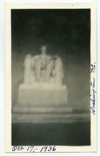 Dreamy Ghost - Like Photo Lincoln Memorial Washington Dc Vintage 1936 Photo