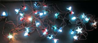 2 Strings Vintage C7 Christmas Lights With Plastic Star Reflectors 2
