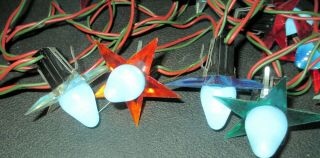 2 Strings Vintage C7 Christmas Lights With Plastic Star Reflectors 3