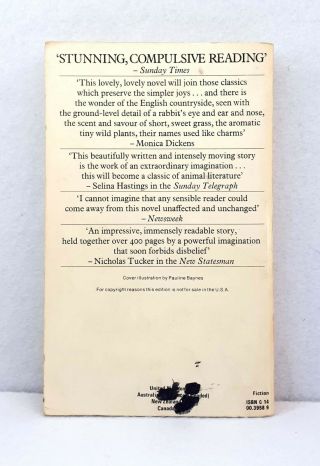 Watership Down by Richard Adams best novel vintage paperback 1978 rabbit 2
