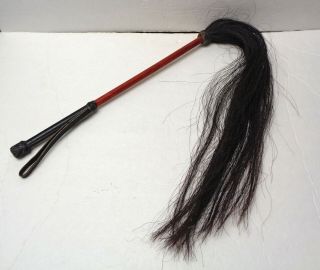 Vintage Horse Hair And Leather Wrapped Handle Riding Whip Crop