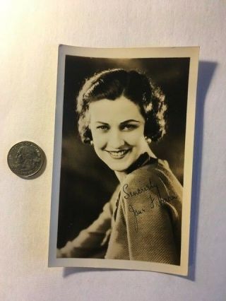 Jane Froman Rare Early Vintage Autograph Photo With A Song In My Heart