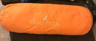 Nautica Home Vintage Body Pillow Long Orange Tan Decoration Bed Couch