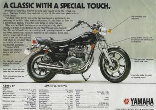 VINTAGE 1981 YAMAHA XS 650 SP SPECIAL SALES BROCHURE / MOTORCYCLE LITERATURE 2