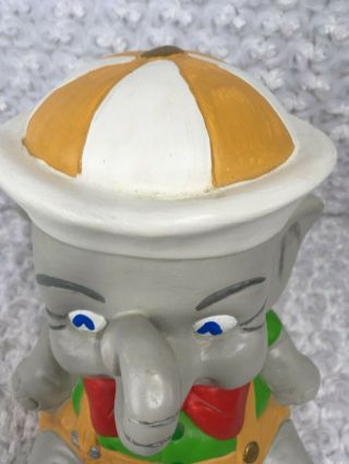 Vintage Elephant Bank Sailor Hat Figure Collectible Ceramic Piggy Bank 12″ Tall 2