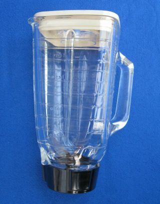 Vtg Oster Square Glass 5 Cup Replacement Blender Pitcher - Vg Cond - Made In Usa